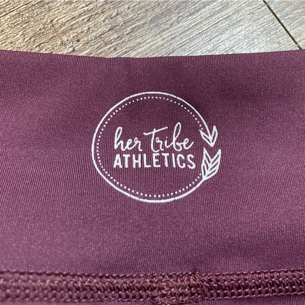 Her Tribe Athletics Women's High-Waisted Leggings Eggplant Size S - Picture 8 of 8